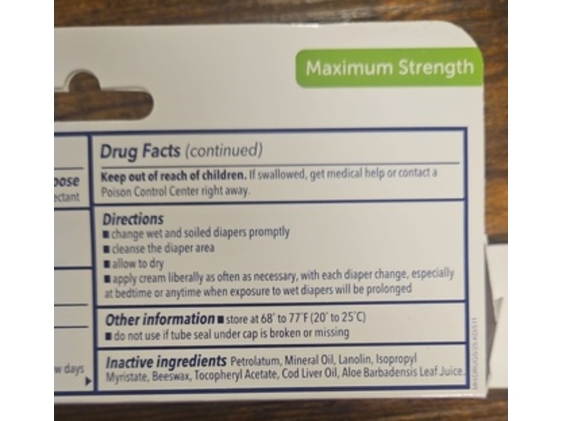 Playtex Baby Diaper Rash Cream, Zinc Oxide, 2.5 oz/71 g