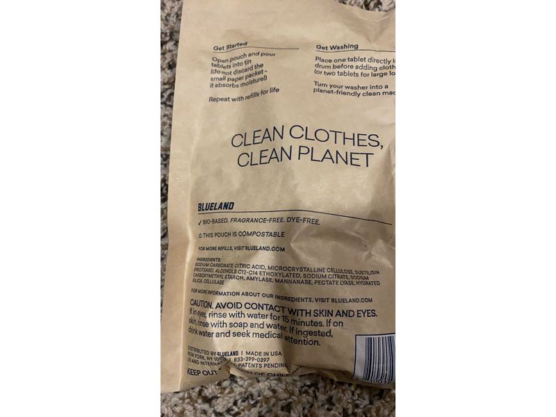 Blueland Laundry Tablets, Fragrance Free, 8.1 oz/236 g, 40 Count