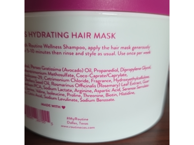Routine Wellness Hydrating Hair Mask, Rose Hips, 8 oz/237 mL