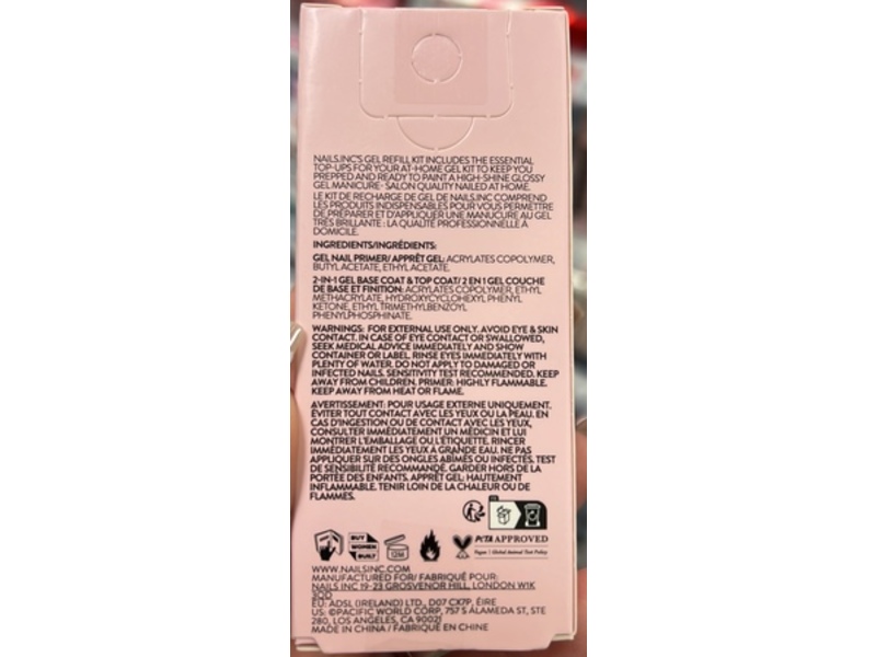 Nails.INC GelLED Prep & Seal Gel Nails Refill Kit, 4 Piece Set