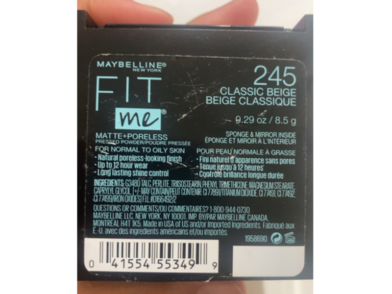Maybelline New York Fit Me Matte + Poreless Powder, 245 Classic Beige, 0.29 oz/8.5 g