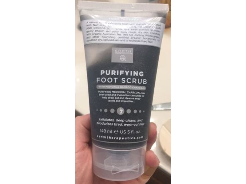 Earth Therapeutics Purifying Foot Scrub, Medicinal Bamboo Charcoal, 5 fl oz/148 ml