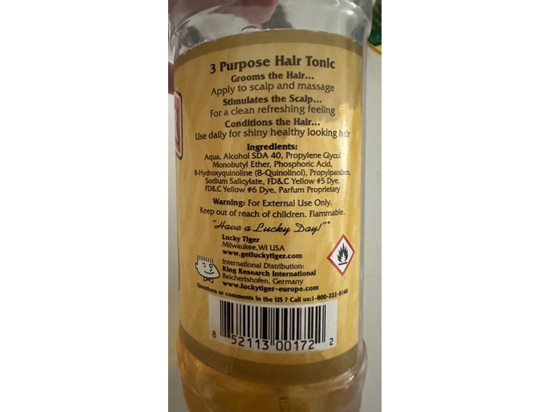 Lucky Tiger 3 Purpose Hair Tonic, 16 fl oz/473 mL