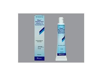 Duac (clindamycin phosphate and benzoyl peroxide) Topical Gel 1.2%/5%, Stiefel Laboratories (RX)