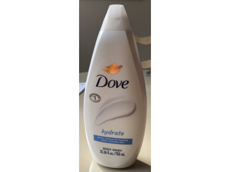 Dove Hydrate Body Wash, 25.36 fl oz/750 mL, Pack Of 4