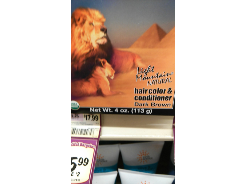 Light Mountain Natural Hair Color & Conditioner, Dark Brown, 4 oz/113 g