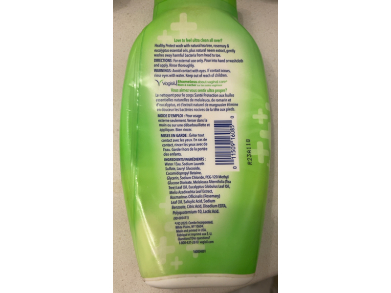 Vagisil Healthy Protect Wash, Tea Tree + Rosemary & Eucalyptus Essential Oil, 240 mL