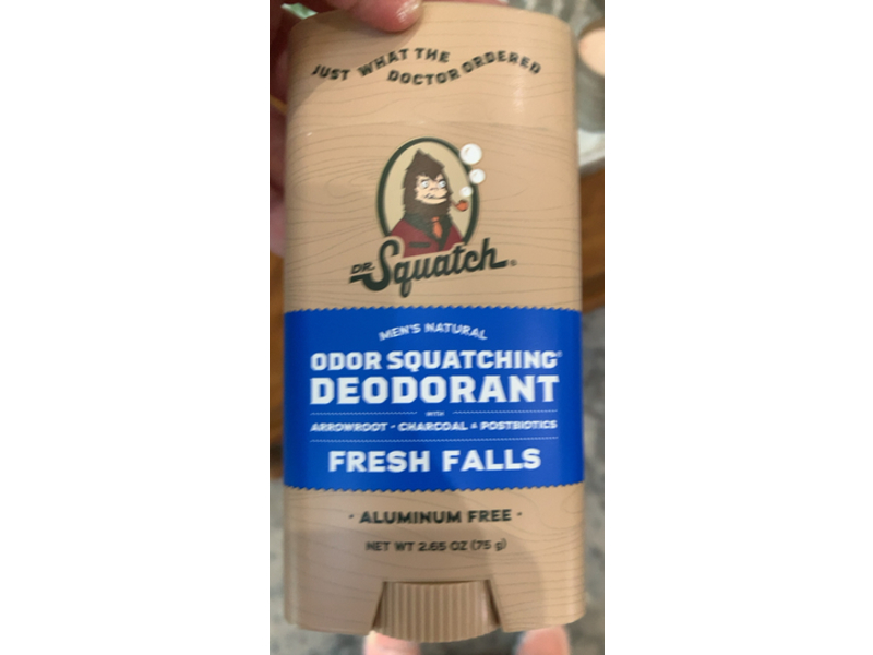 Dr. Squatch Men's Natural Deodorant, Fresh Falls, 2.65 oz/75 g, Pack Of 3