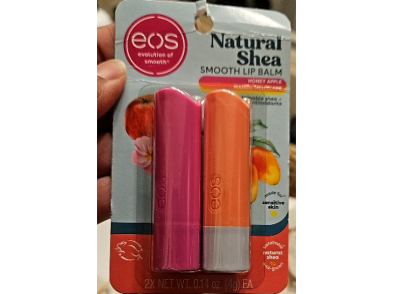 Eos Natural Shea Smooyh Lip Balm, Honey Apple & Mango Melonade,0.14 oz/4 g, Pack Of 2