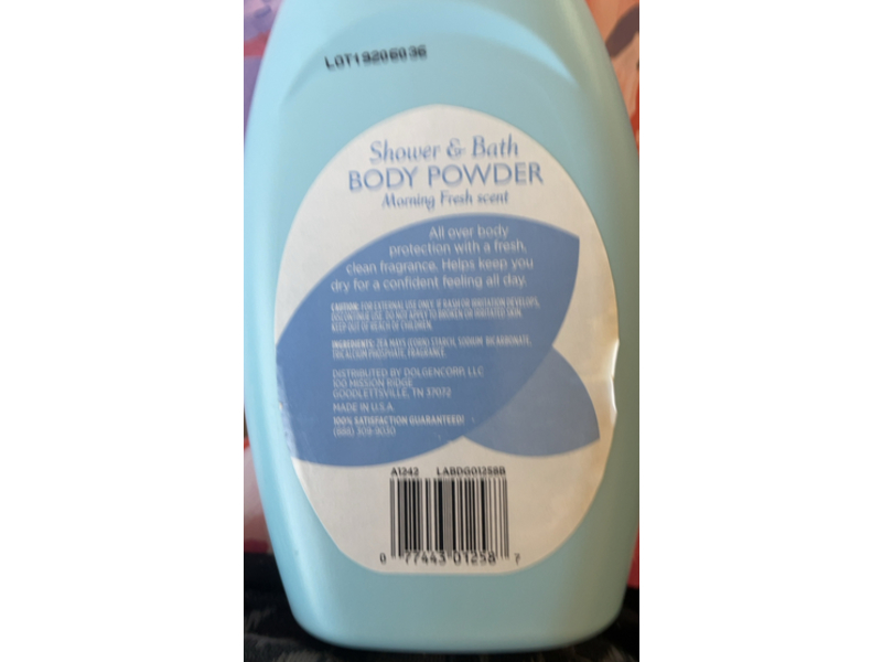 Studio Selection Shower & Bath Body Powder, Morning Fresh Scent, 13 oz/369 g