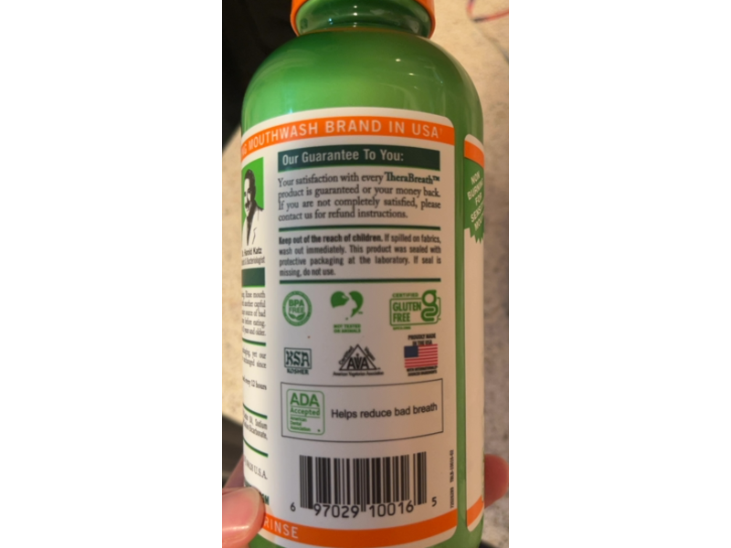 Thera Breath Fresh Breath Oral Rinse, Mild Mint, 16 fl oz/473 mL, Pack Of 2