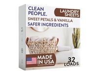The Clean People Ultra Concentrated Laundry Detergent Sheets, Sweet Petals & Vanilla, 32 Loads, 32 Count - thumbnail 1