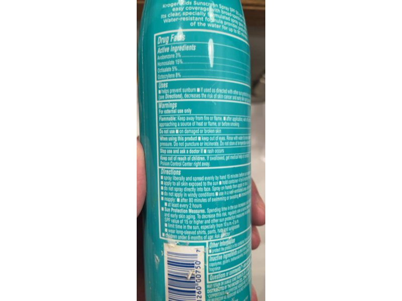 Kroger Kids Sunscreen Spray, SPF 50, 5.5 oz/156 g