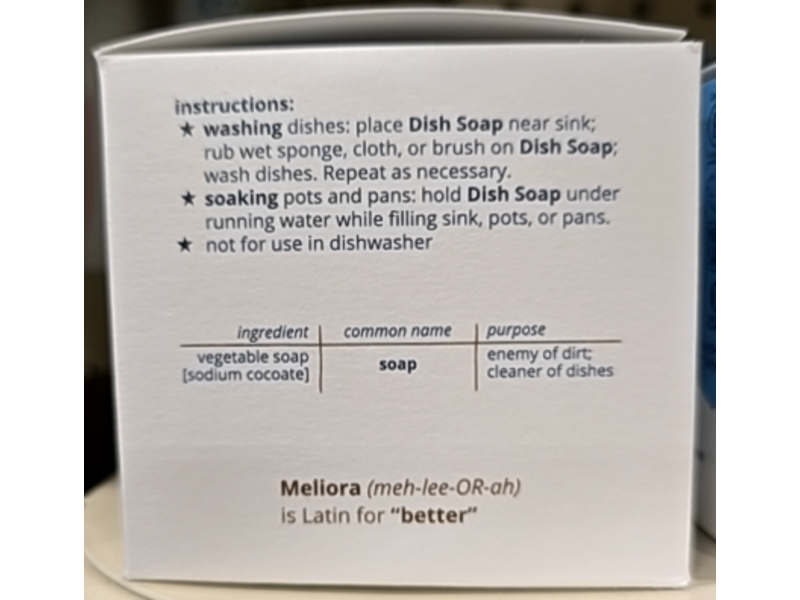 Meliora Cleaning Products Dish Soap, 7 oz/199 g