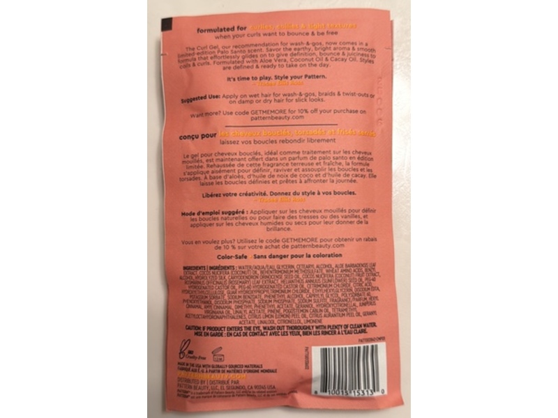 Pattern Palo Santo Curl Gel, 1.75 fl oz/52 mL