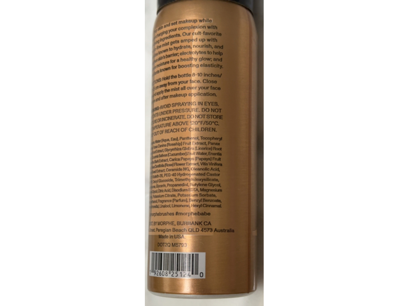 Morphe Mini Continuous Prep & Set Mist+, Ceramides & Antioxidants, 1.3 oz/36.8 g
