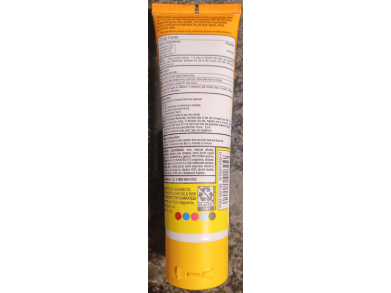Walgreens Hydrating Sunscreen, Hypoallergenic, SPF 30, 3 fl oz/89 mL