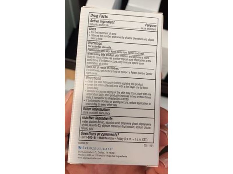 Skinceuticals Silymarin Cf Salicylic Acid Acne Treatment, Prevent, 1 fl oz / 30 ml