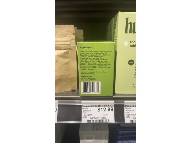 Huppy Toothpaste Tablets, Peppermint, 1.3 oz/36 g