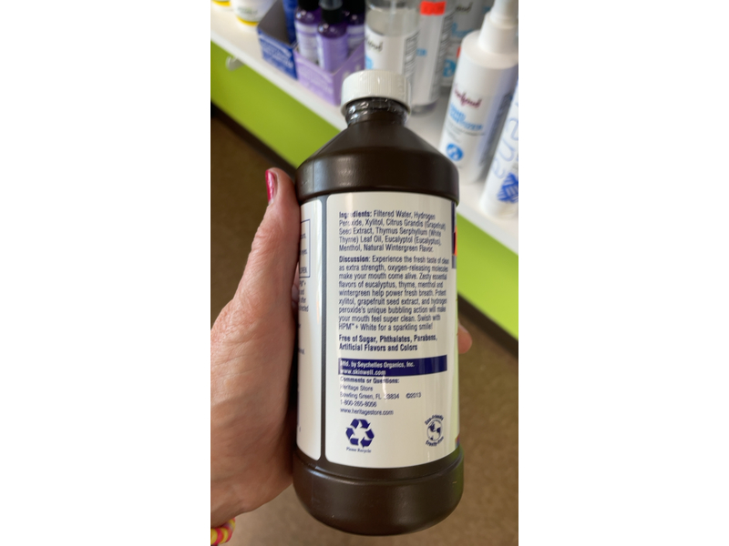 Heritage Store Hydrogen Peroxide Mouthwash,Menthol,16 fl oz/480mL