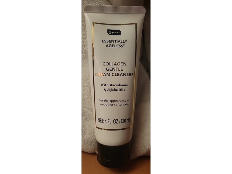 b.Pure Collagen Gentle Cream Cleanser, Macadamia & Jojoba Oils, 4 fl oz/120 mL