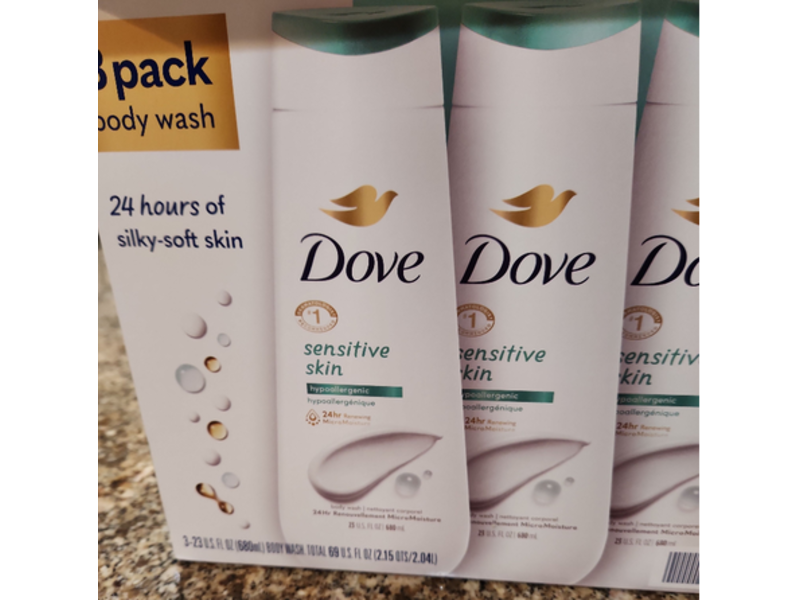 Dove Nourishing Body Wash, Sensitive Skin, 23 fl oz/680 mL