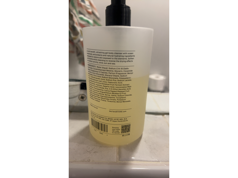 Salt & Stone Antioxidant Body Wash, Bergamot & Hinoki, 15.2 fl oz/450 mL