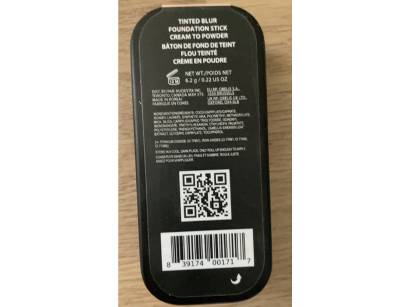 Nudestix Nudies Blur Foundation Stick, Light 1, 0.22 fl oz/6.2 g