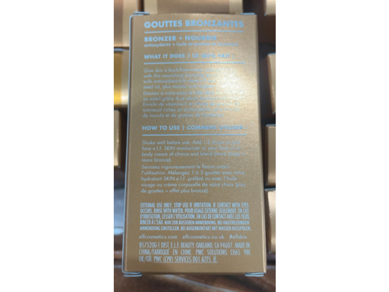 e.l.f. Skin Bronze + Nourish Bronzing Drops, Rose Gold, 1 fl oz/30 mL