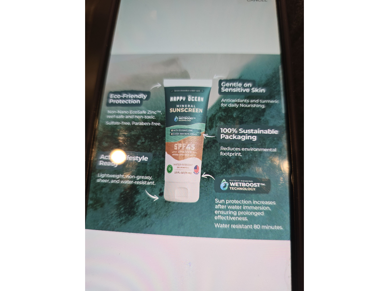 Happy Ocean Mineral Sunscreen, SPF 45, 2.5 fl oz/75 mL