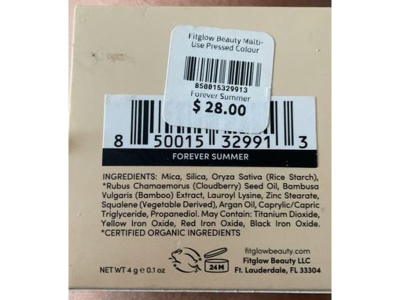 FITGLOW Beauty Multi-Use Pressed Color, Forever Summer, Cruelty Free, 0.1 oz/4 g