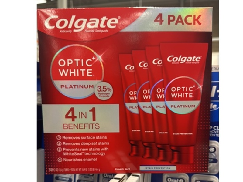 Colgate Optic White Platinum Toothpaste, 4.1 fl oz/116 g
