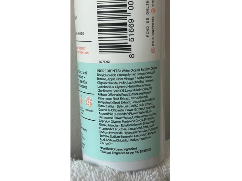 The Honey Pot Company Prebiotic Foaming Wash, 5.51 fl oz/163 mL