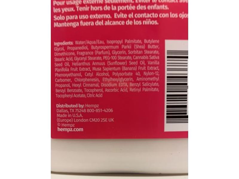 Hempz Herbal Body Moisturizer, Limited Edition, Sugared Banana & Vanilla Blossom, 17 fl oz/500 mL