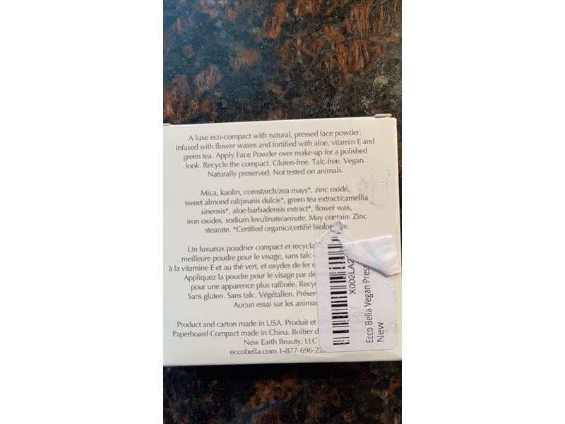 Ecco Bella Natural Face Powder, Light, .38 oz/11 g