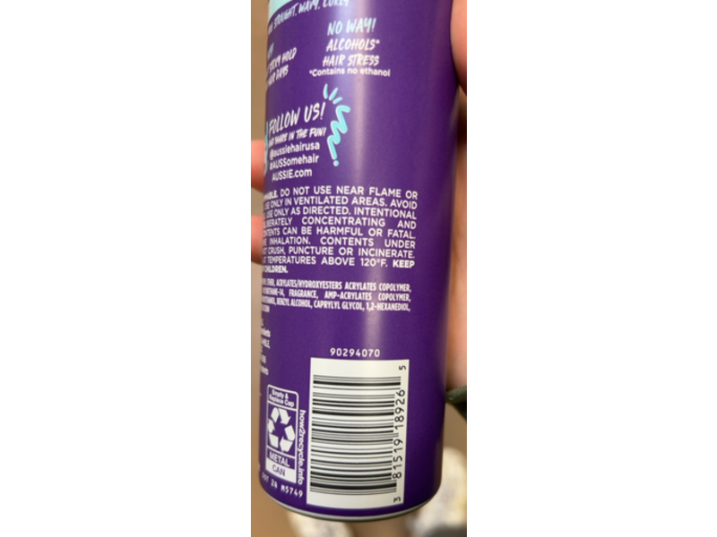 Aussie Instant Freeze Hair Spray, 4, 10 oz/283 g