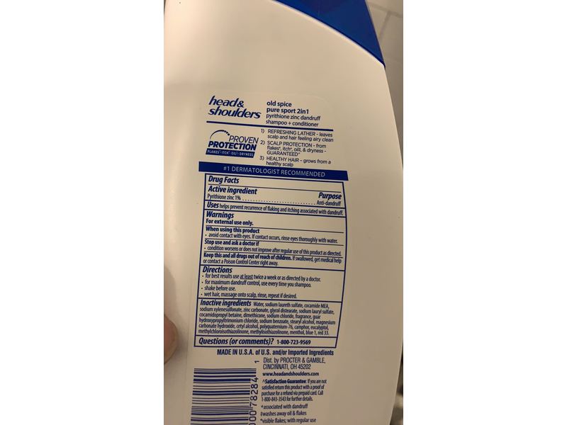 Head & Shoulders 2-In-1 Shampoo+Conditioner Men Advanced Series, Old Spice, 21.9 fl oz/650 mL