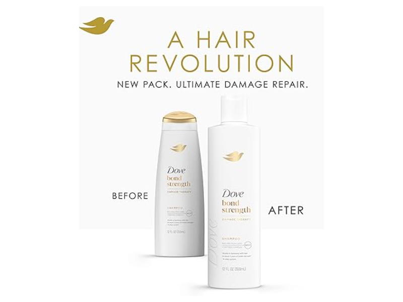 Dove Bond Strength Shampoo, Peptide Complex, 12 fl oz/355 mL