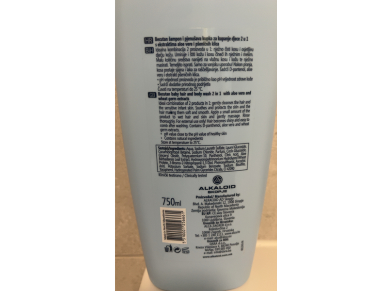 Becutan 2 In 1 Baby Hair & Body Wash, 750 mL