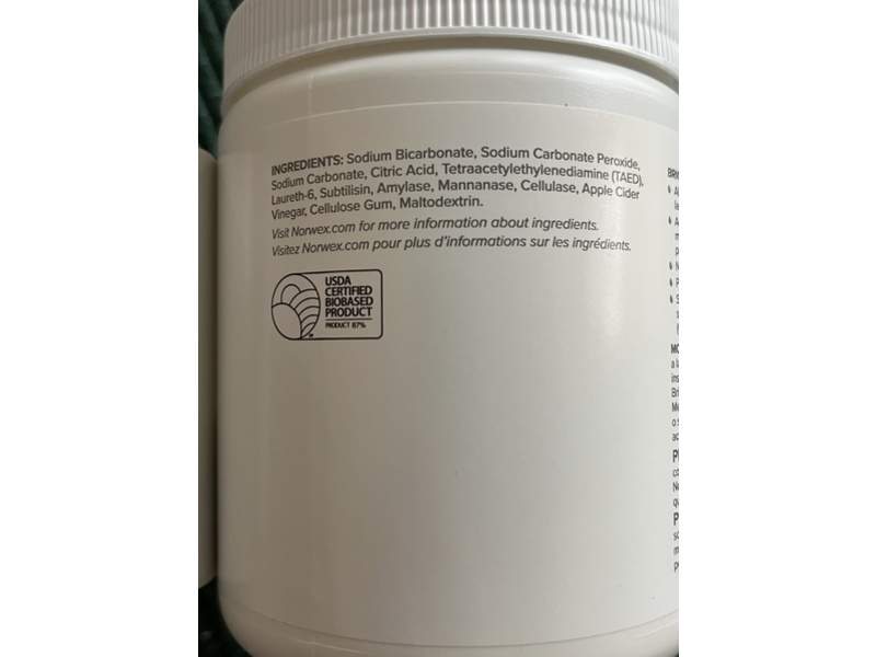 Norwex Bright & White Laundry + Home Booster, Oxygen & Enzymes, 17.6 oz/500 g