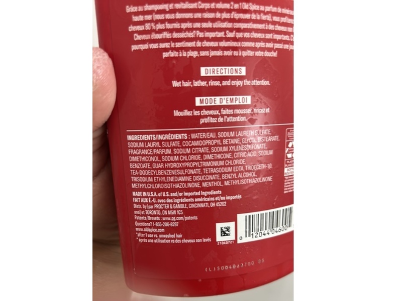 Old Spice Thick & Full 2-In-1 Shampoo + Conditioner, Deep Sea Minerals Scent, 21.9 fl oz/650 mL