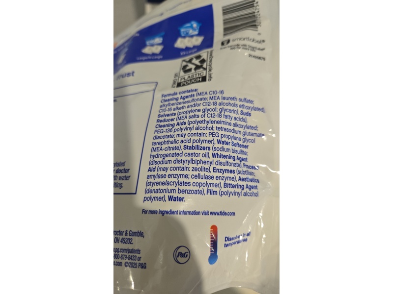Tide Free & Gentle Detergent Pods, Unscented, 10 oz/296 g, 14 Count