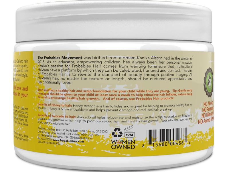 Fro Babies Hair Puffy Hold Me Down Baby Gelle, Honey & Avocado, 12 fl oz/355 mL