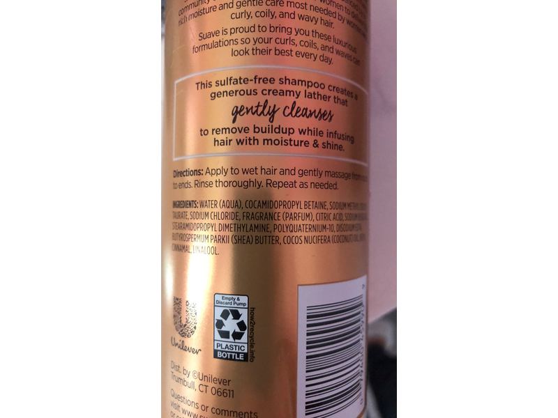 Suave Cleansing Shampoo, Natural Shea Butter & Pure Coconut Oil, 16.5 fl oz/488 mL