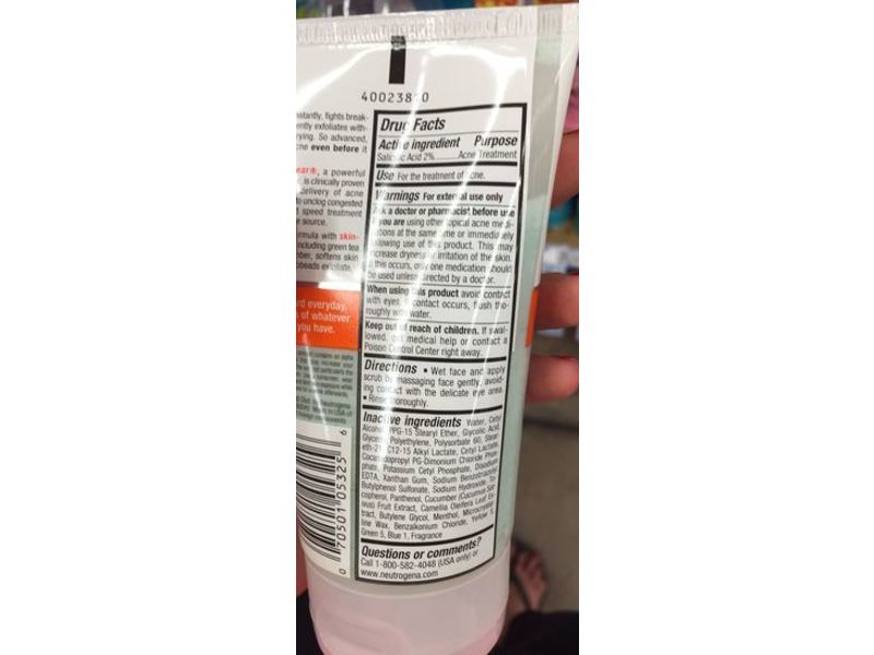 Neutrogena Acne Stress Control Power-Clear Scrub, Oil-Free, 4.2 fl oz/125 mL