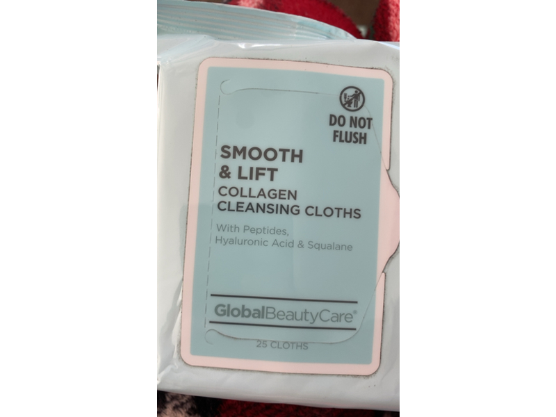 Global Beauty Care Smooth & Lift Collagen Cleansing Wipes, 25 Count
