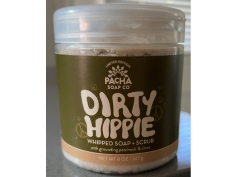 Pacha Soap Dirty Hippie Whipped Soap + Scrub, Grounding Patchouli & Clove, 8 oz/227 g