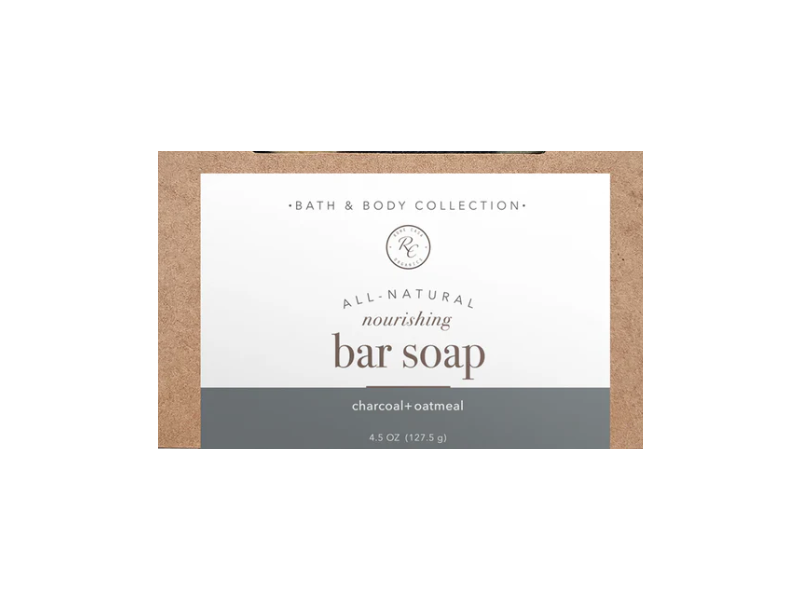 Rowe Casa Organics Body Care Collection Nourishing Bar Soap, Charcoal + Oatmeal, 4.5 oz/127.5 g