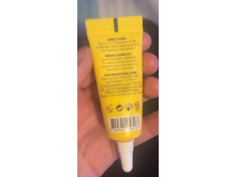 Saturday Skin Bright Eye Cream, Yuzu Vitamin C, 0.27 fl oz/8 mL