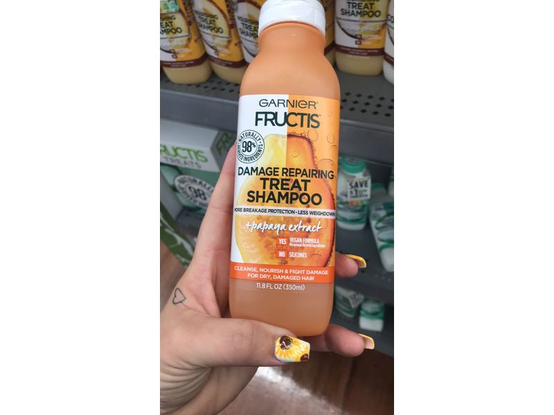 Garnier Fructis Damage Repairing Treat Shampoo, Papaya Extract, 11.8 fl oz/350 mL